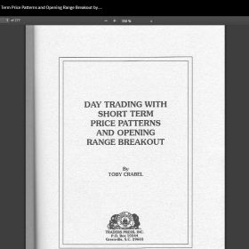 Download Toby Crabel - Day Trading With Short Term Price Patterns and Opening Range Breakout